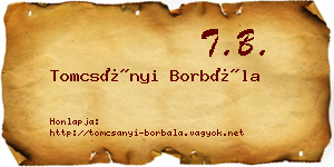 Tomcsányi Borbála névjegykártya