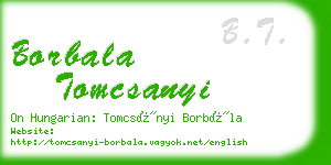 borbala tomcsanyi business card